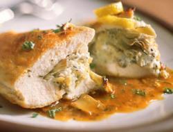 Пиле, пълнено с печурки