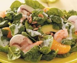Спаначена салата със скариди